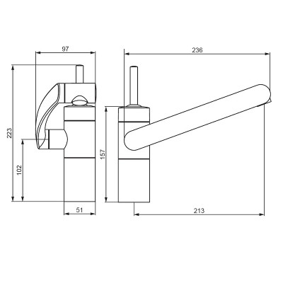 Смеситель для раковины Damixa Arc 290217264 никель однорычажный