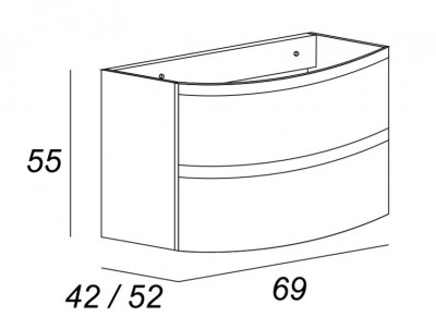 Тумба под раковину Cezares Vague 54847 69 см подвесная, цвет rovere sbiancato