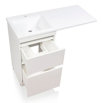 Тумба Style Line Даллас Люкс Plus 110 СС-00002347 белая с раковиной (чаша слева)