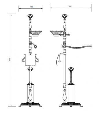 MIGLIORE Elisabetta 17078 стойка 2-х функциональная, золото