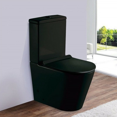 Унитаз напольный компакт Esbano Alagon-C ESUNALAGCMB черный матовый с бачком микролифт