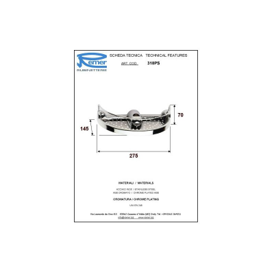Мыльница Remer 318 PS из нержавеющей стали полукруглая