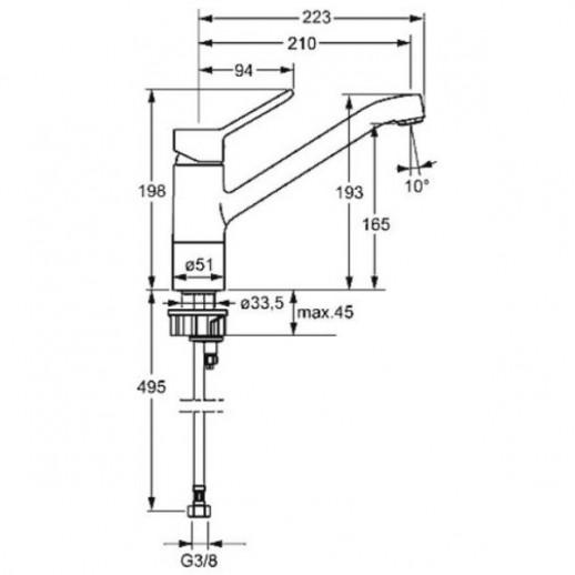 Hansa Primo 49482203 смеситель для кухни, хром