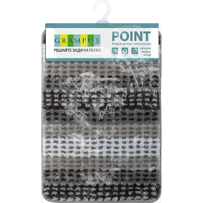 Коврик для ванной комнаты Grampus Point 40x60 GR-5201K серый микрофибра / TRP