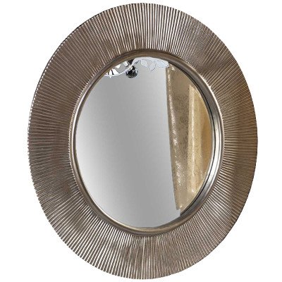 Зеркало настенное в ванную Boheme NeoArt Shine 82 528-SL серебро округлое