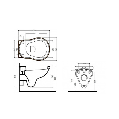 KERASAN Retro 1015bi унитаз подвесной, белый
