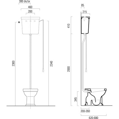 Бачок высокий для унитаза GSI Classic 878011, белый
