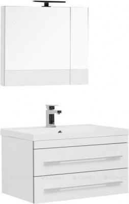 Комплект мебели для ванной Aquanet Верона 75 белый подвесной 2 ящика (00287652)