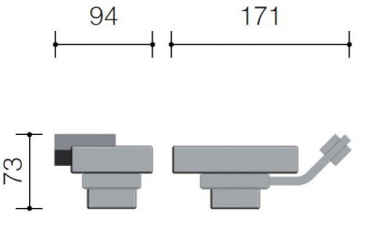 Schein Watteau  122CSL мыльница настенная прямоугольная левая, керамика/хром