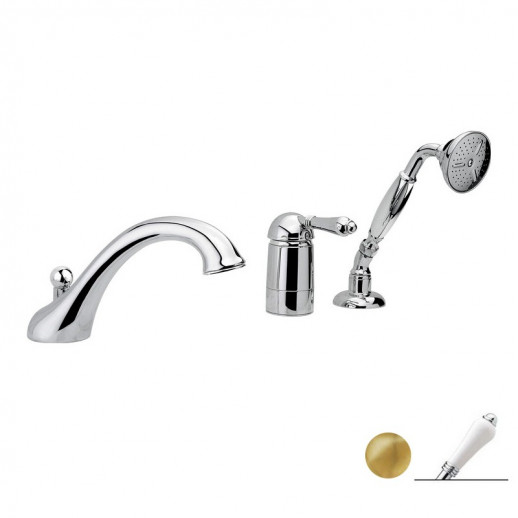 Nicolazzi Classica 3414 GO 76 смеситель на борт ванны, золото/ручка P.Mont Blanc