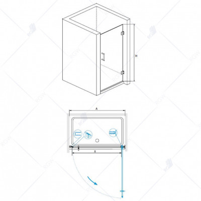 Душевая дверь RGW HO-011B Hotel 900 мм стекло прозрачное профиль черный (350601109-14)