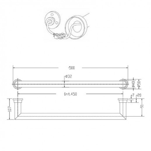 Электрический полотенцесушитель Margaroli Sereno 500x50мм латунь хром (621450CRS)