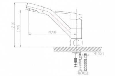 Zorg Sanitary ZR 400 KF-12 смеситель для кухни под фильтр, хром