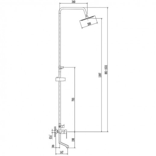 Душевая система Haiba HB24807 (нерж сталь)