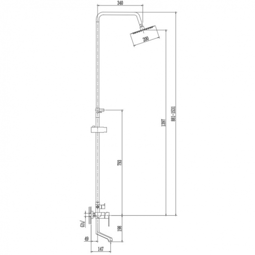 Душевая система Haiba HB24807 (нерж сталь)