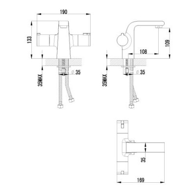 Lemark Yeti LM7836C смеситель для умывальника термостатический, хром