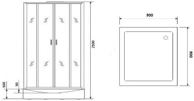 Душевая кабина Niagara Premium 90x90 NG-6001-01Q квадратная