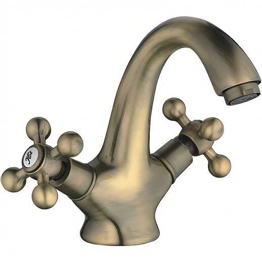 Смеситель для раковины Haiba HB1019-4 двухвентильный (латунь) бронза