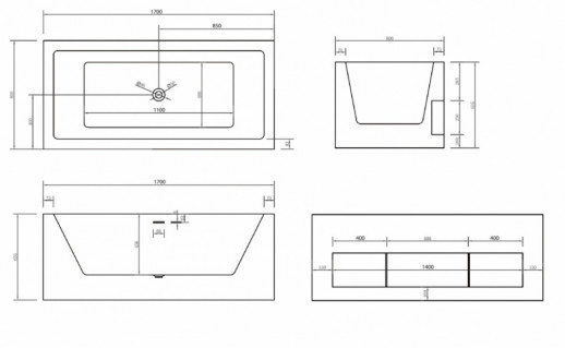 Акриловая ванна ABBER AB9339-1.7
