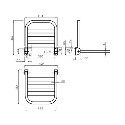 Сиденье для душа откидное NOFER 15041.S