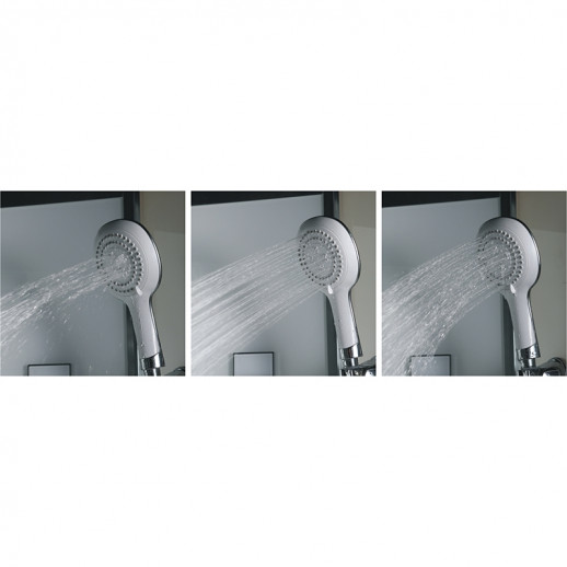 Душевая кабина Black&White Galaxy 550712r с гидромассажем пр-ль серебристый хром задняя стенка белая прямоугольная