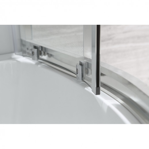 Душевая кабина Black&White Galaxy 550712r с гидромассажем пр-ль серебристый хром задняя стенка белая прямоугольная