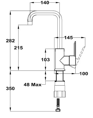 Смеситель для раковины Teka Petra 813766280 хром однорычажный