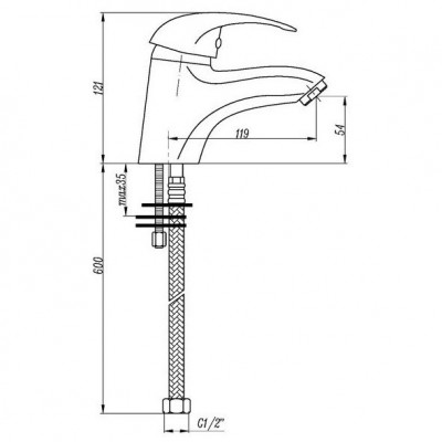 KorDi Black Line Edition KD 2301 - С6 Black/Chrome смеситель для раковины, матовый черный