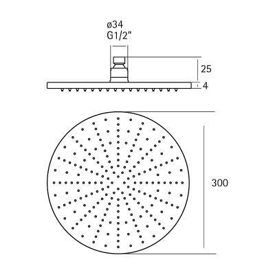 Верхний душ Cisal Xion DS016420D1 нерж сталь