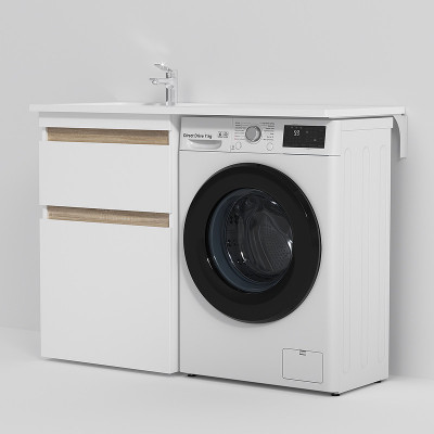 Раковина AM.PM X-Joy 120 L M85AWPL1201WG на стиральную машину Белая прямоугольная
