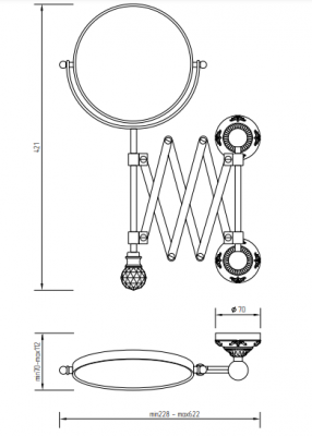 MIGLIORE Cristalia SWAROVSKI 16772 зеркало оптическое настенное, бронза
