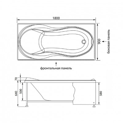 Aquanet Grenada 00203973 ванна, 180 см х 90 см