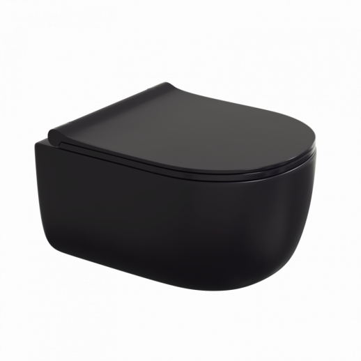 Комплект BERGES: инсталляция NOVUM, кнопка L5, унитаз EGO Black  Rimless, сидение дюропласт Toma Black Slim SO