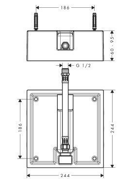 Hansgrohe Raindance 26471180 Скрытая часть верхнего душа