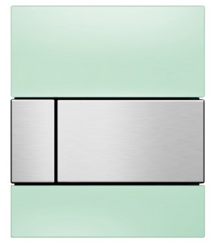 TECE TECEsquare Urinal. Панель смыва для писсуара,стеклянная.Стекло зеленое, клавиша нержавеющая сталь.Сатин. 9242804