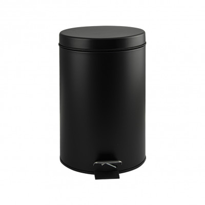 Ведро 7 л круглое с педалью, черный, нерж сталь марки 410, САНАКС (2407)