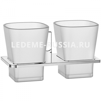 Стаканы для ванной Ledeme L30308 латунь хром/стекло