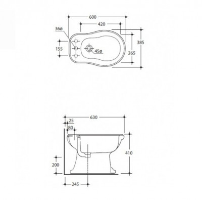 KERASAN Retro 1020 bi*1 биде напольное, белое