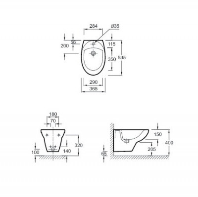 JACOB DELAFON Patio E4189-00 биде подвесное, белое