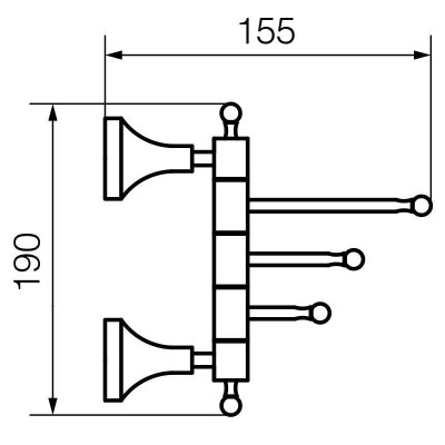Крючок тройной VERAGIO GIALETTA VR.GIL-6435.BR