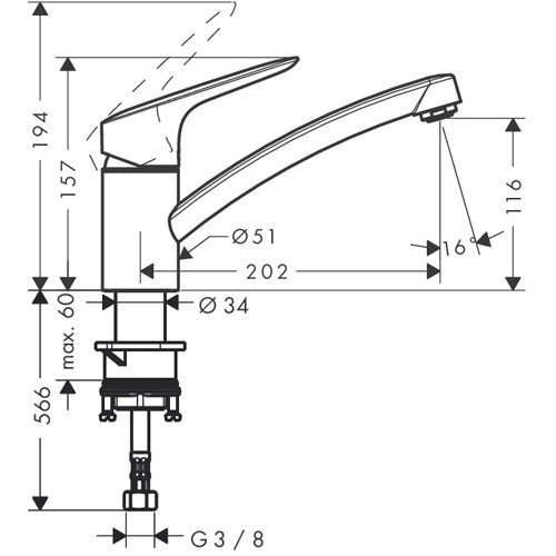 Hansgrohe Logis 71830000 смеситель для кухни, хром
