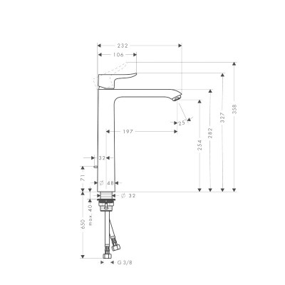 Hansgrohe Metris 31082000 смеситель для раковины с д/к, хром