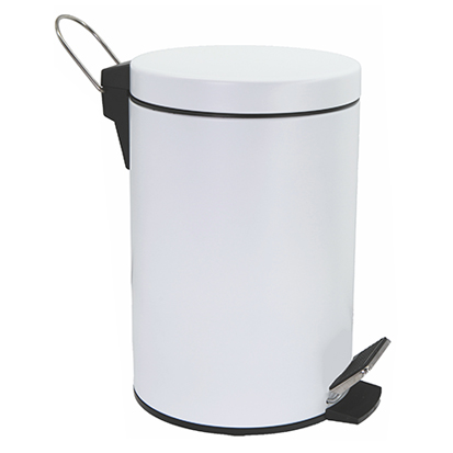 WasserKRAFT K-635WHITE ведро с педалью 5L, белый/хром