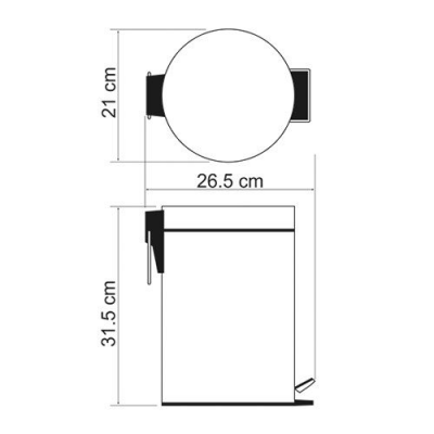 WasserKRAFT K-635WHITE ведро с педалью 5L, белый/хром