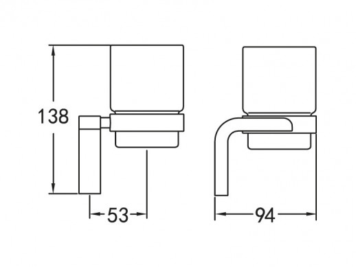 Держатель стакана настенный, одинарный ART&MAX ULTIMA AM-F-8930