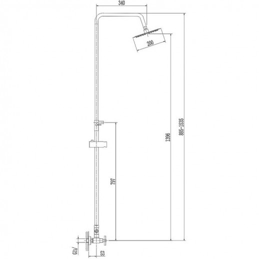 Душевая система Haiba HB24808 (нерж сталь)