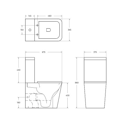 Унитаз компакт BelBagno Ardente R BB02093CPR/BB2312SC без бачка с сиденьем микролифт
