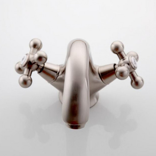 Смеситель для раковины Haiba HB1019-5 двухвентильный (латунь) сатин