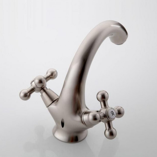 Смеситель для раковины Haiba HB1019-5 двухвентильный (латунь) сатин