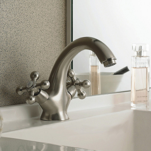 Смеситель для раковины Haiba HB1019-5 двухвентильный (латунь) сатин